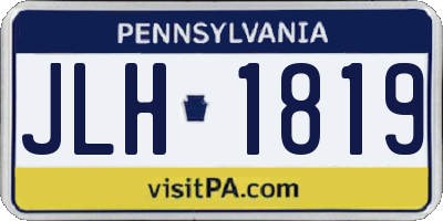 PA license plate JLH1819