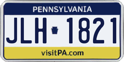 PA license plate JLH1821