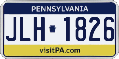 PA license plate JLH1826