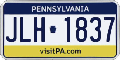 PA license plate JLH1837