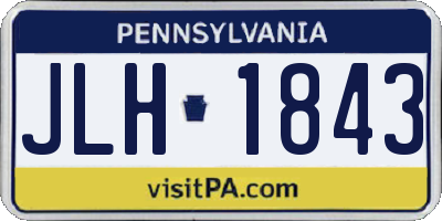 PA license plate JLH1843