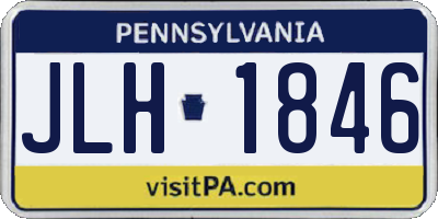 PA license plate JLH1846