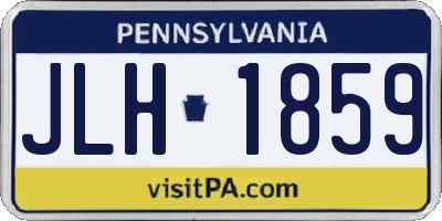 PA license plate JLH1859