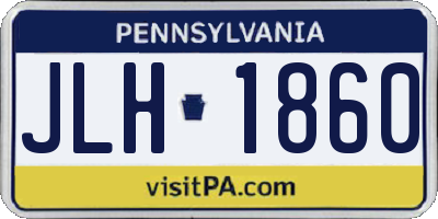 PA license plate JLH1860