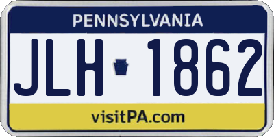 PA license plate JLH1862