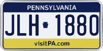 PA license plate JLH1880