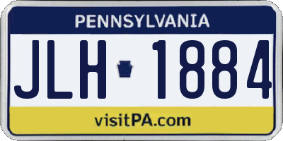 PA license plate JLH1884