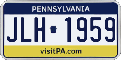 PA license plate JLH1959