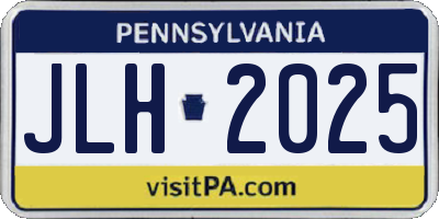 PA license plate JLH2025