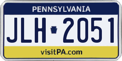 PA license plate JLH2051