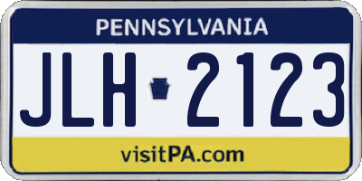 PA license plate JLH2123