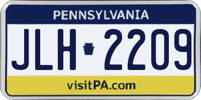 PA license plate JLH2209