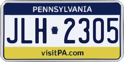 PA license plate JLH2305