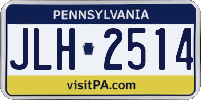PA license plate JLH2514
