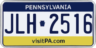 PA license plate JLH2516
