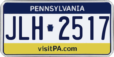 PA license plate JLH2517