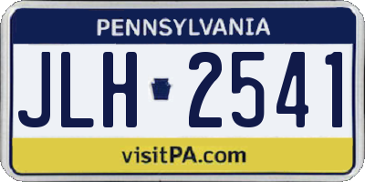 PA license plate JLH2541