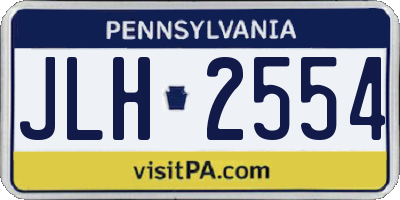 PA license plate JLH2554