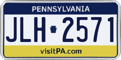 PA license plate JLH2571