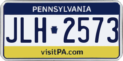 PA license plate JLH2573