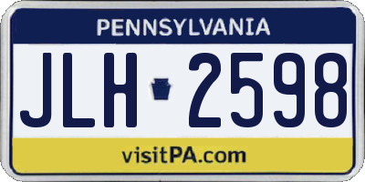 PA license plate JLH2598