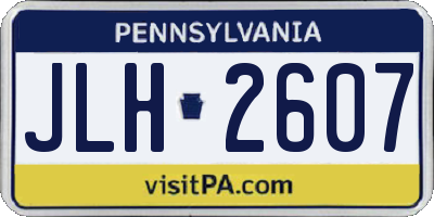 PA license plate JLH2607