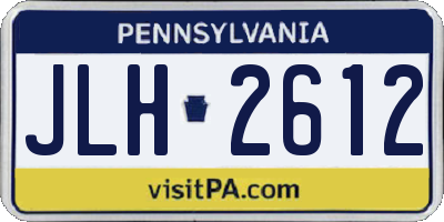 PA license plate JLH2612