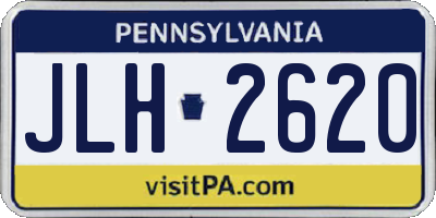 PA license plate JLH2620