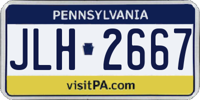 PA license plate JLH2667