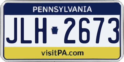 PA license plate JLH2673