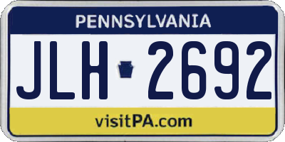 PA license plate JLH2692