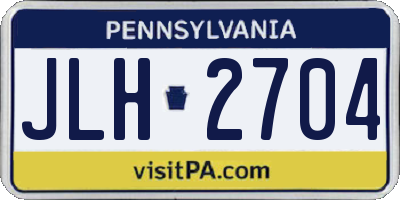 PA license plate JLH2704