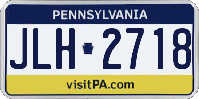 PA license plate JLH2718