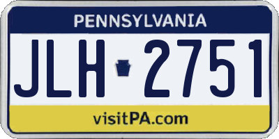 PA license plate JLH2751