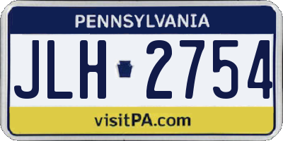 PA license plate JLH2754