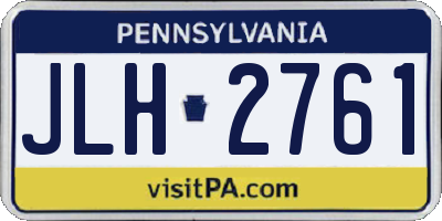 PA license plate JLH2761
