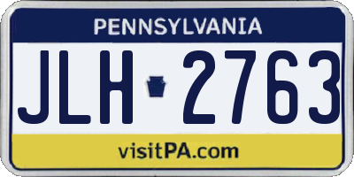 PA license plate JLH2763