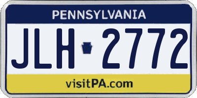 PA license plate JLH2772