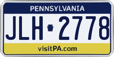 PA license plate JLH2778