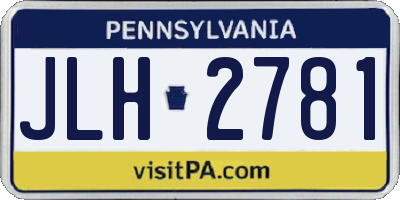 PA license plate JLH2781