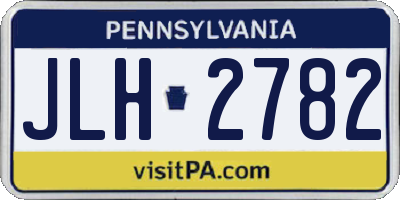 PA license plate JLH2782