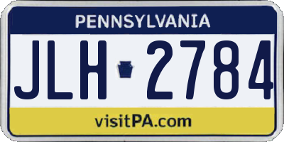 PA license plate JLH2784