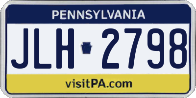 PA license plate JLH2798
