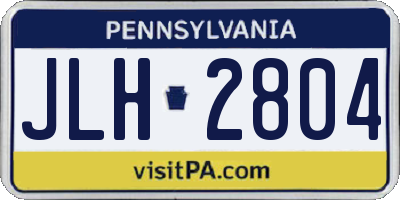 PA license plate JLH2804
