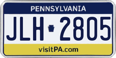 PA license plate JLH2805