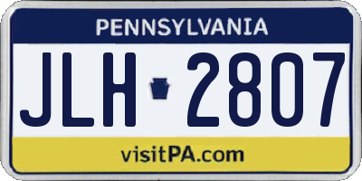 PA license plate JLH2807