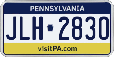 PA license plate JLH2830