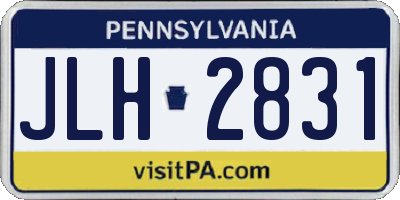 PA license plate JLH2831