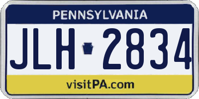 PA license plate JLH2834