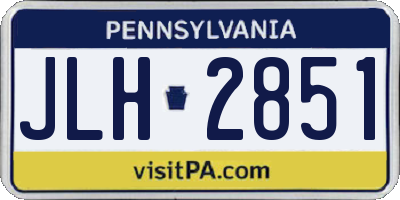 PA license plate JLH2851